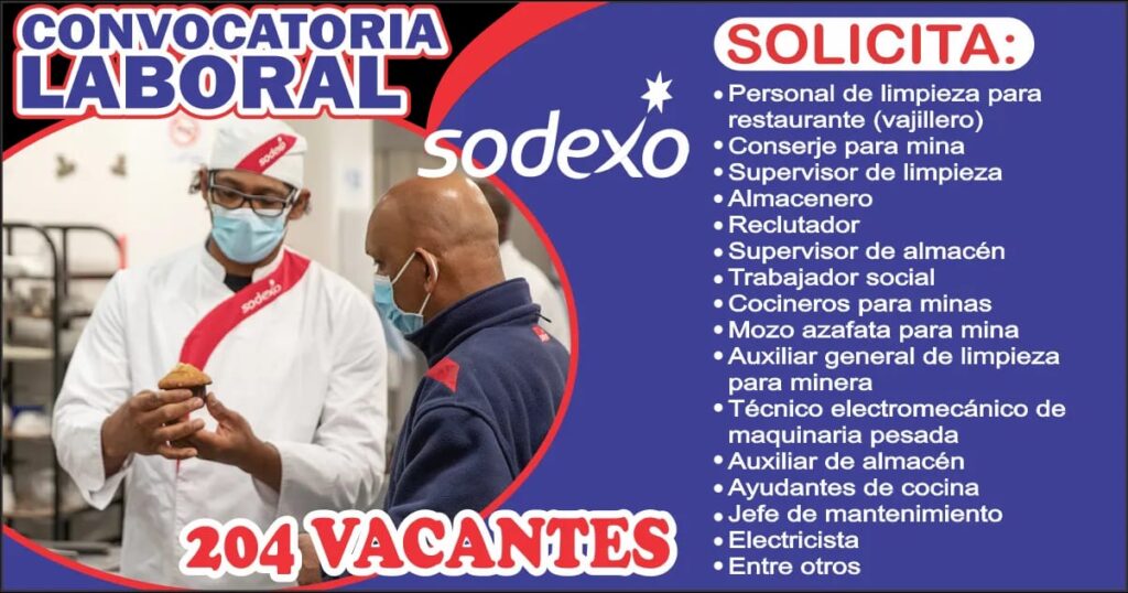 SODEXO INAUGURA NUEVAS TIENDAS Y SOLICITA PERSONAL DE TRABAJO