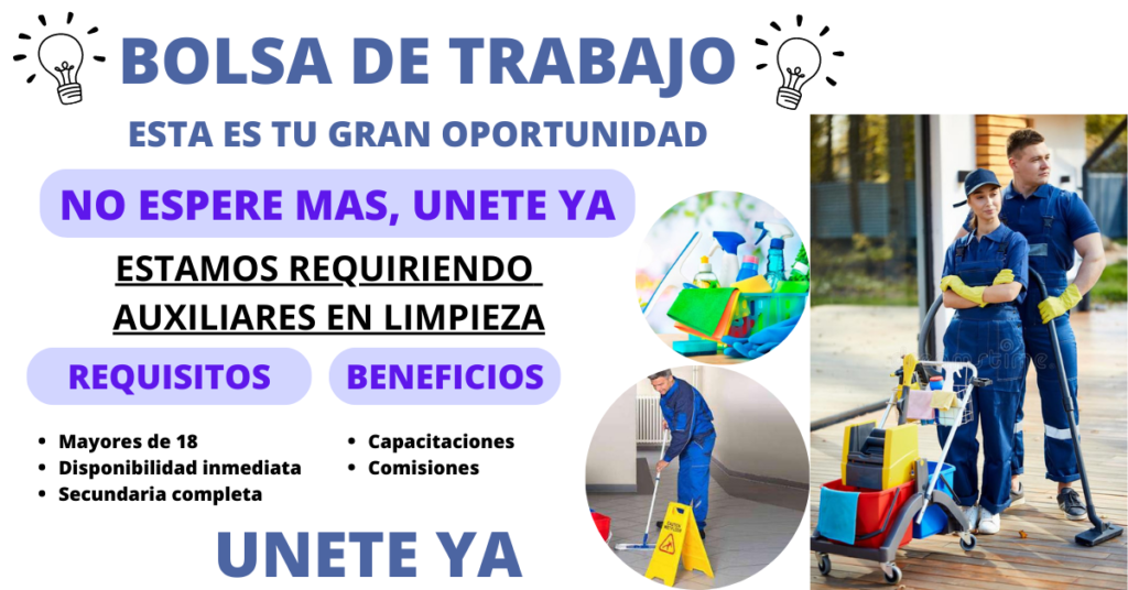 CONVOCATORIAS PARA AUXILIARES DE LIMPIEZA